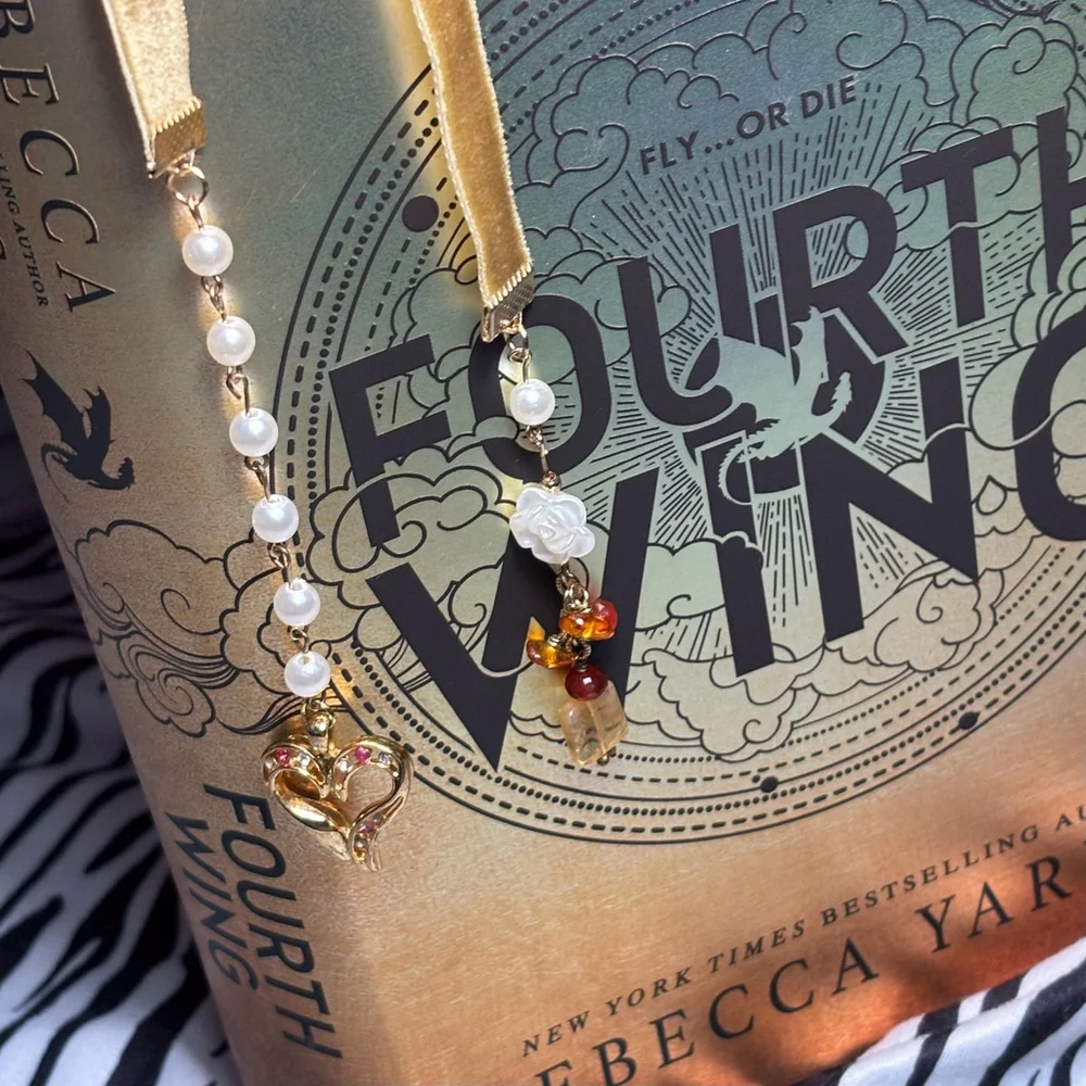 Handmade Velvet Ribbon Beaded Bookmark with Genuine Stones